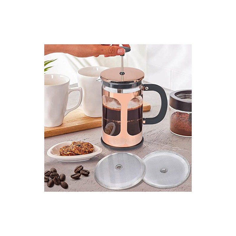 6 Pieces Attsky French Press Filter, 4 Inch Stainless Steel