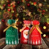 Haundry 50pcs Christmas Gift Bags, Christmas Drawstring Candy Bags, Christmas