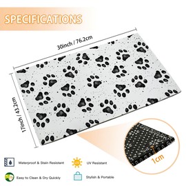 Black Dog Paw Door Mat, Indoor Outdoor Decor Door Mat Entryway Non-Slip Absorbent Mud Trapper Mats, Floor Mats, Soft Washable Mats Door Carpet for Entryway Bathroom Kitchen Bedroom