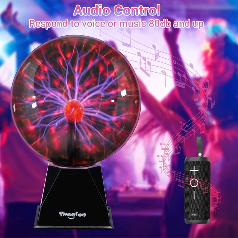 Theefun 20 cm Magic Plasma Ball, Light Ball, Electrostatic Ball,
