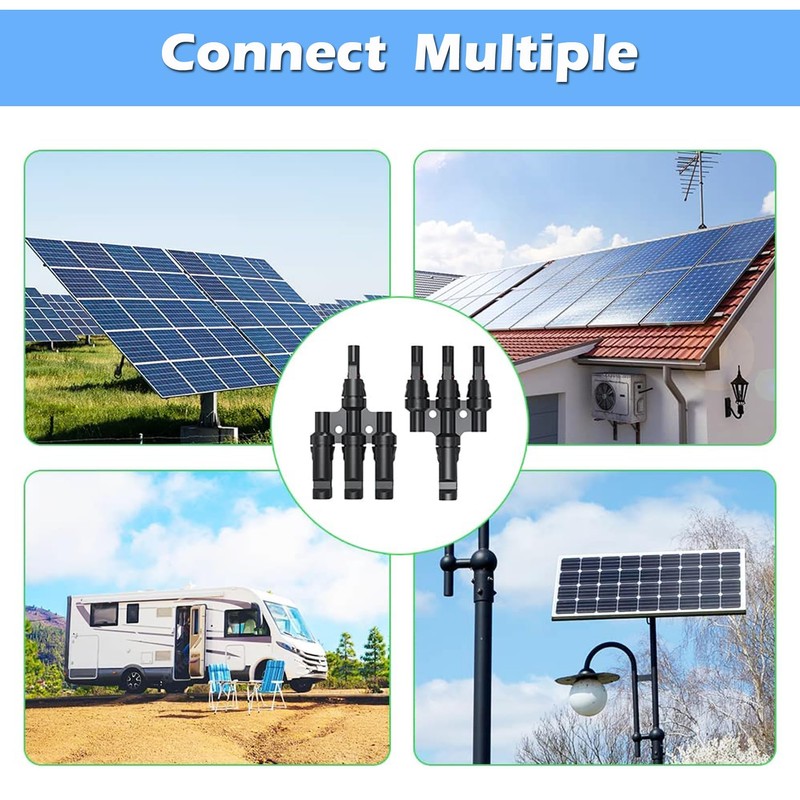 TRAMILY Branch Connector, Solar Panel Connector Y Branch Pair MMMF+FFFM