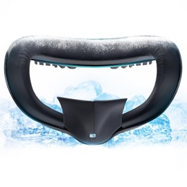 DESTEK Cooling Face Pad Compatible with Oculus Quest 2, Soft & Bouncy Face Cover Replacement, Dry Sweat-Wicking Comfort, with Secure Light-Blocking Nose Guard