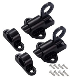 Pack of 2 door bolts, latch lock, automatic locking lock bolt, spring bounce door screw with screws, suitable for cabinet doors, windows, wooden doors