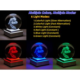 3D Axolotl Crystal Ball Night Light, Upgraded 3.15 Inch Gamepad Axolotl Crystal Lamp with LED Base, Kids Bedroom Decor, Axolotl Toy Birthday Christmas Gifts for Friends (Axolotl - F)