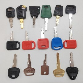 Paifeancodill 16 Pcs Keys Construction Ignition/Heavy Equipment Key Set Fit Volvo Caterpillar Komatsu John Deere JCB Case Excavator Key Heavy Equipment Master Key Set Heavy Construction Equipment Keys