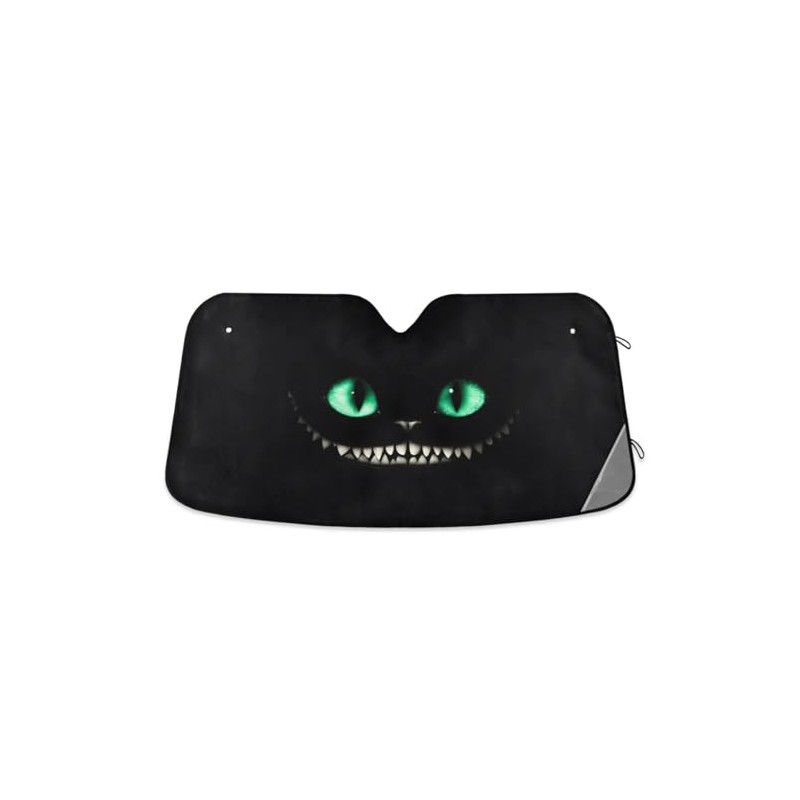 Bolaz Parabrisas de coche Negro con patrón, protector solar plegable,