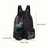 Swim Bag Mesh Drawstring Backpack with Wet Pocket for Swimming,