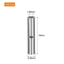 sourcing map 100Pcs Non Insulated Butt Connectors 22-18AWG Wire Connector BN0.75 for Electrical Wire Crimp Ferrule Terminals