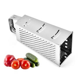 Stainless Steel Box Grater, Multifunctional 4 Sided Handheld Safe Vegetable Grater, Easy Cleaning Vegetable Cutter for Kitchen Cooking