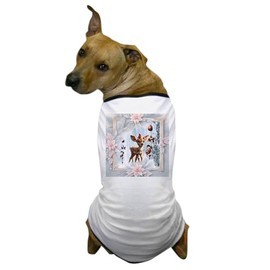CafePress Cute Fawn with Bird Dog T Shirt Dog T-Shirt, Pet Clothing, Funny Dog Costume