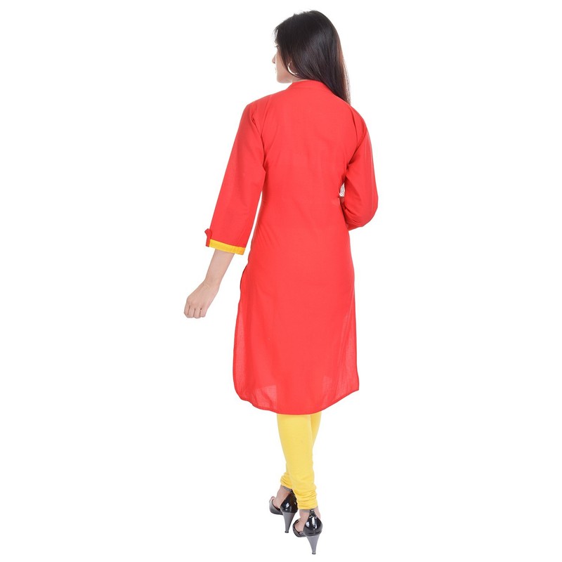 Chichi Camiseta india de algodón con cuello bordado para mujer,