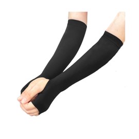 Topeter Volleyball Arm Sleeve for Women & Men, Arm and Wrist Protection with Thumb Hole, Protect Arms Sting 1 Pair Black M