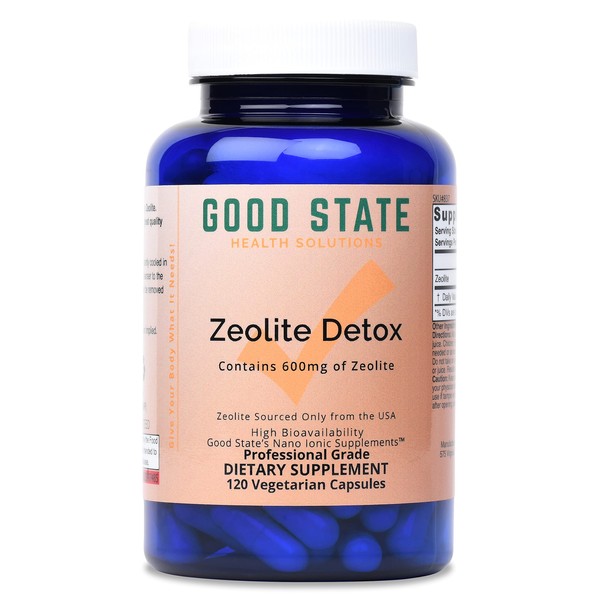 Good State Zeolite Detox - Clinoptilolite 600 mg per Veggie Capsule - 120 Capsules - USA Supply