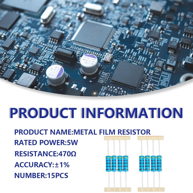 Innfeeltech 15 Pcs 5W 1% Tolerance 470 Ohm Metal Film
