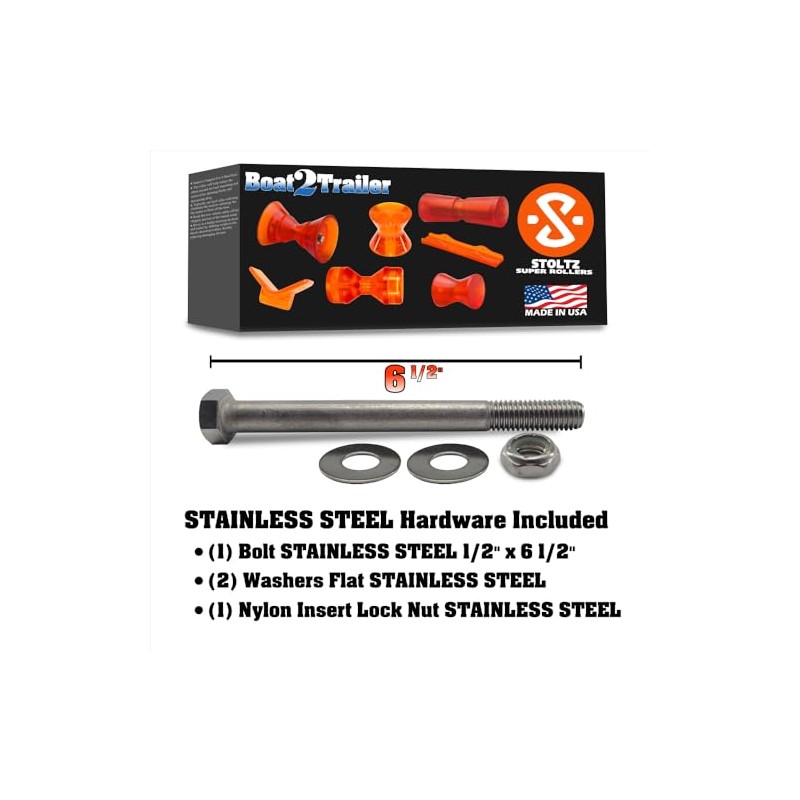 3.5″ Boat Roller Kit Slotted V with Medium End Caps