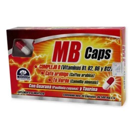Complejo B, Te Verde Guarana Y Taurina Mb Natutech 30cap Sabor Natural                                                                                