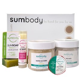 Sumbody USA Made Self Care Gift Set - (6pcs) Men, Women, Teens, All Natural Aromatherapy Body Care Set Skin Care Box, Spa Baskets, Relaxation, Pampering, Christmas Holiday Appreciation Gifts