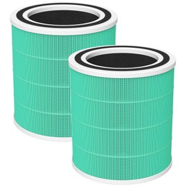 2 Pack AC400 Air Purifi-ers Replacement Filt-er for Purivortex AC400 Air Purifi-er, 3-in-1 H13 True HEPA Technology High Efficiency Toxin Absorber Filt-er, Green