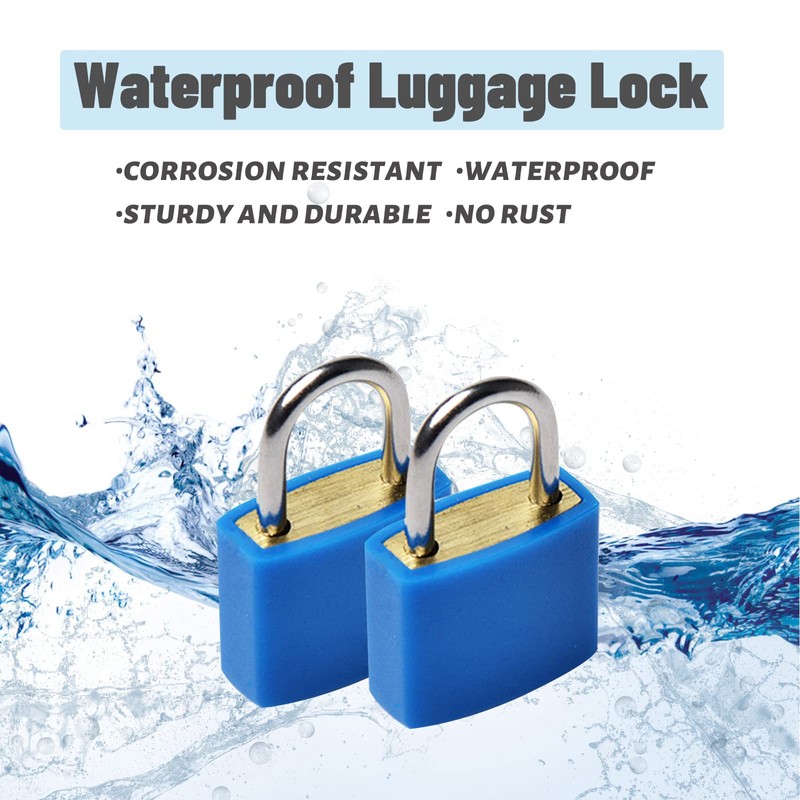 Pack of 2 Suitcase Lock with Key, Blue Luggage Locks,