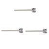 DENI 3 Nose Studs Straight 925 Sterling Silver with Very