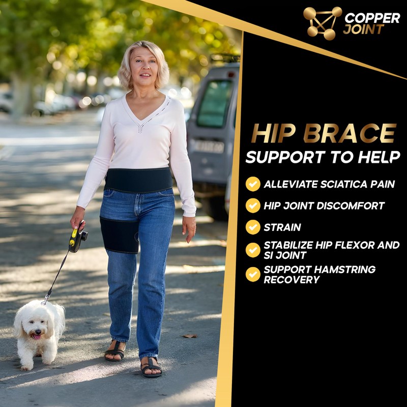 CopperJoint Hip Brace for Women & Men, Adjustable Hip and