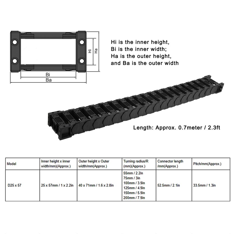 Cable Drag Chain Low Noise Series Tank Towline Nylon Removable