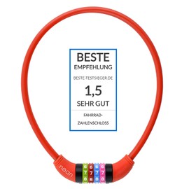 Nean children's-bicycle-cable-lock, number code combination lock in colourful design, 10 x 650 mm, 65cm