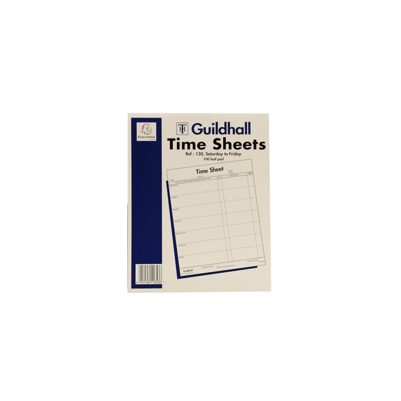 Exacompta - Ref 130Z - Guildhall - Time Sheets, Saturday