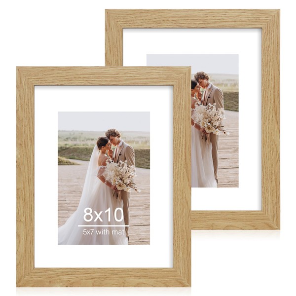 Hongkee 8x10 Picture Frame Set of 2, Made of Real