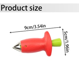 Tabanzhe Strawberry Huller-2PCS Fruit Core Remover Stem Leaf Remover Stainless Steel Fruit Vegetable Top Stem Corer Mini Stem Core Pit Remover for Baking Jam Making