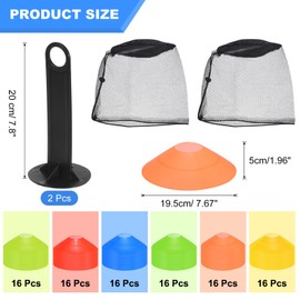 PATIKIL 96 Pack Soccer Cones for Training Agility Small Cones for Classroom Mini Football Cones with Strap Rubber Training Cones for Drills Sports Football Skating Practice, 6 Colors