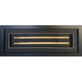 Drum Stick Frame Set Black Frame with Matting and Easy Mount (Black White Trim)