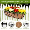 Halatool 24 Inch Railing Planter Box, 2 Pack Trough Planter