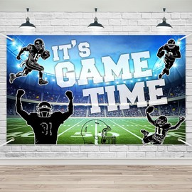 Lofaris Kids Football Party Banner - 70.8x43.3 Inches, Perfect for Football Birthday Decorations, Pre-Strung Sports Game Garland for Kids' Birthday, Fans & Tailgate Events
