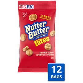 Nutter Butter Nutter Butter Bites Peanut Butter Sandwich Cookies, Big Bag, 12 - 3 oz Packs