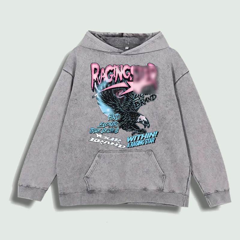 Raging Star Graphic Hoodie 100% Cotton US Warehouse 6 ColorsColor: