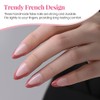 XZMeiLun Red French Tip Press On Nails Short Almond 30