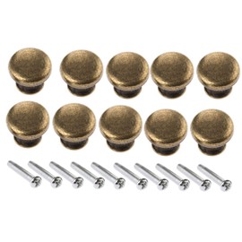 dophee 10Pcs Retro Mini Cabinet Knobs Decorative Round Drawer Pulls Handles for Jewelry Box Wood Case Cupboard Dresser Closet Chest Small Projects DIY Hardware, 0.59"x0.55"
