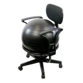 Cando-30-1791 Metal Ball Chair, 22" with Arms, Black