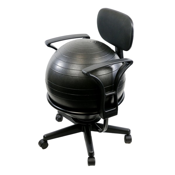 Cando-30-1791 Metal Ball Chair, 22" with Arms, Black