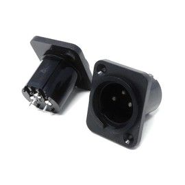 DRUT 3-Pin XLR Male Chassis Mount Socket – Plastic Panel Jack for Audio, Microphone, Studio, DJ Mixer and Speaker Connections, Solder Terminals (2)
