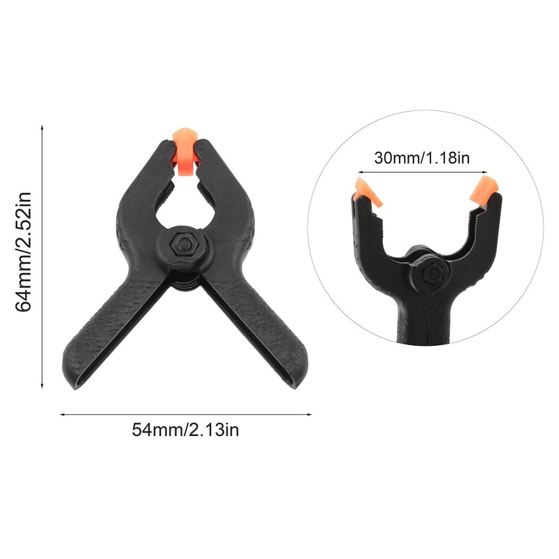 Zangc Plastic nylon spring clips 2 inches Black small clips
