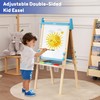Belleur Wooden Art Easel for Kids 2+, Adjustable Double Sided