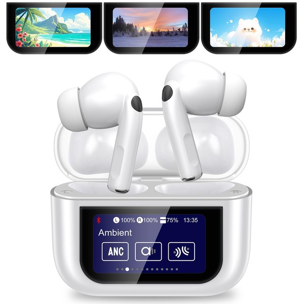 Canareen Earbuds with Touchscreen In-Ear Headphones White