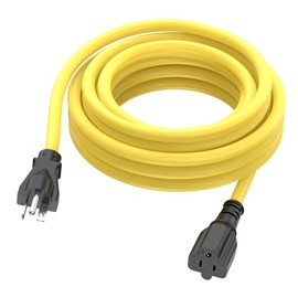 25-Ft Nema 6-20 Extension Cord 20-Amp 250V Plug Nema 6-20 Extension Cable 12AWG, (4 in 1) 6-15R, 6-20R, 5-15R, 5-20R Female T Blade 20AMP Heavy Duty Plug Adapter Cable, 250V 20A AC Power Cord