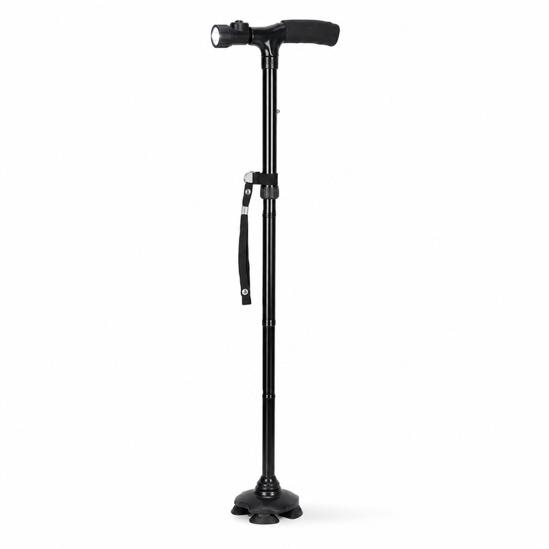 Foldable Walking Cane with LED Light – Adjustable Lightweight Aluminum