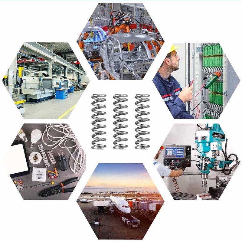 Generic 100 PCS Compression Springs, Stainless Steel, High Elasticity, High