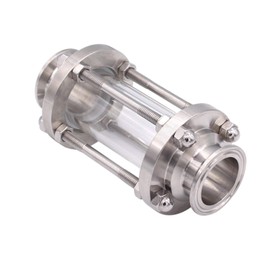 DERNORD Tri Clamp In-Line Sight Glass with Flow Sanitary Straight Sight Glass SUS316 1.5 Inch Tri Clamp Clover Type (Flow Pipe OD 38MM)