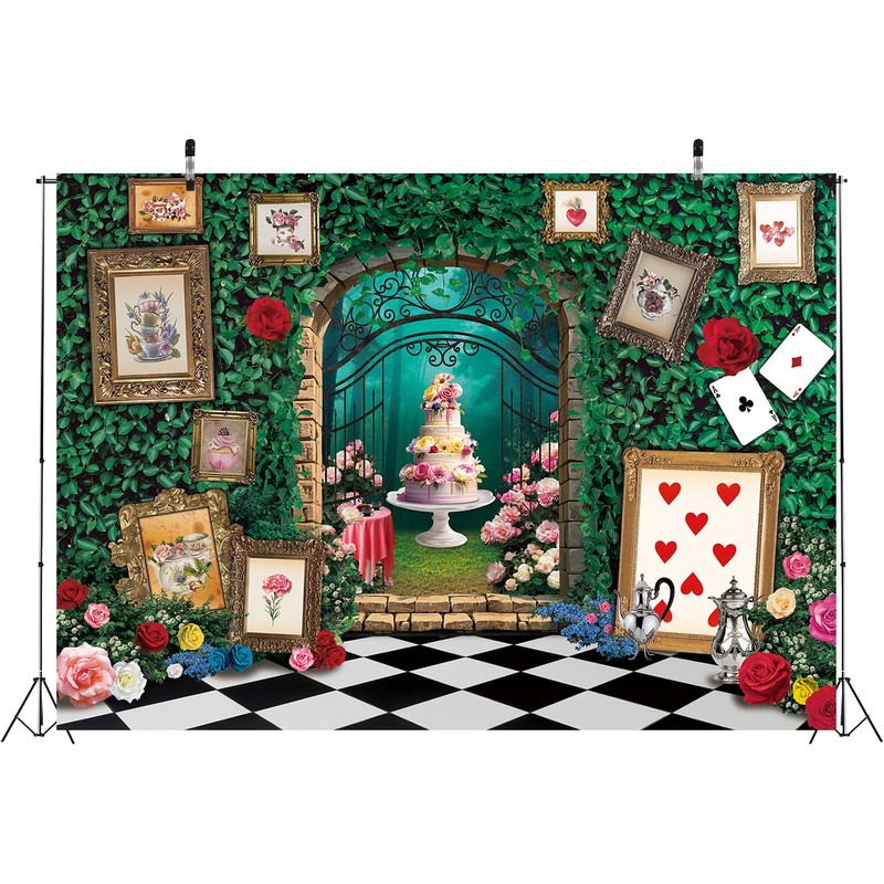 Wonderland Photo Backdrop 7X5FT Wonderland Tea Party Decorations
