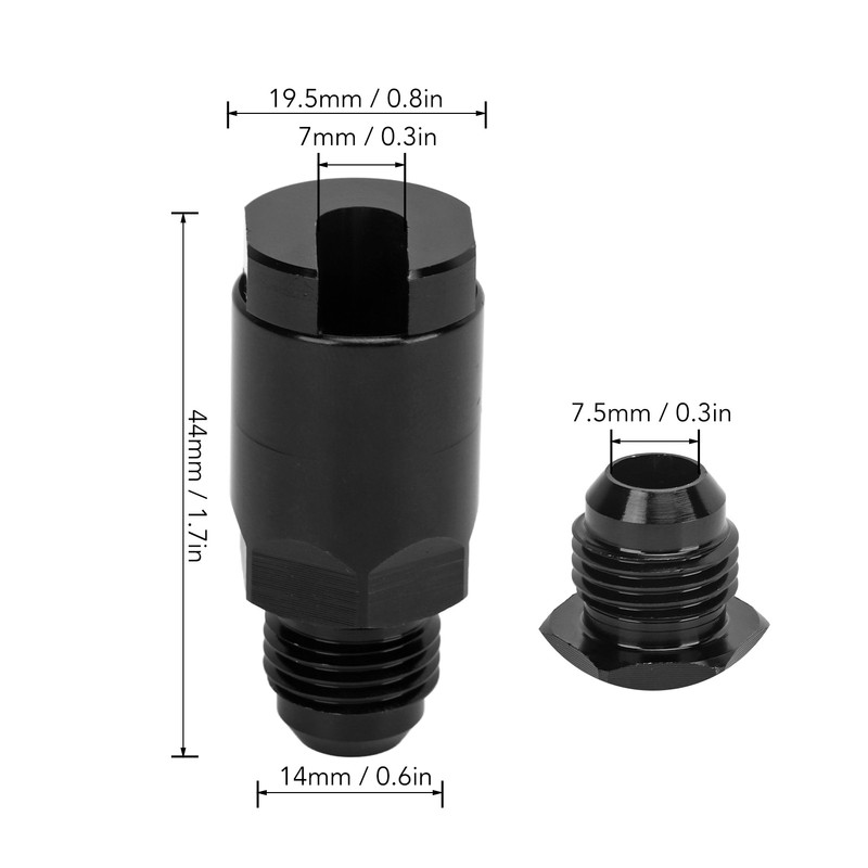 6AN to 1/4in Hose Fuel Line Fitting Adapter Quick Disconnect